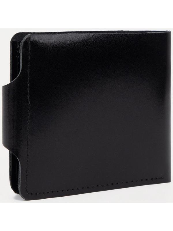 Портмоне на кнопке, для купюр, для карт, для монет, цвет чёрный