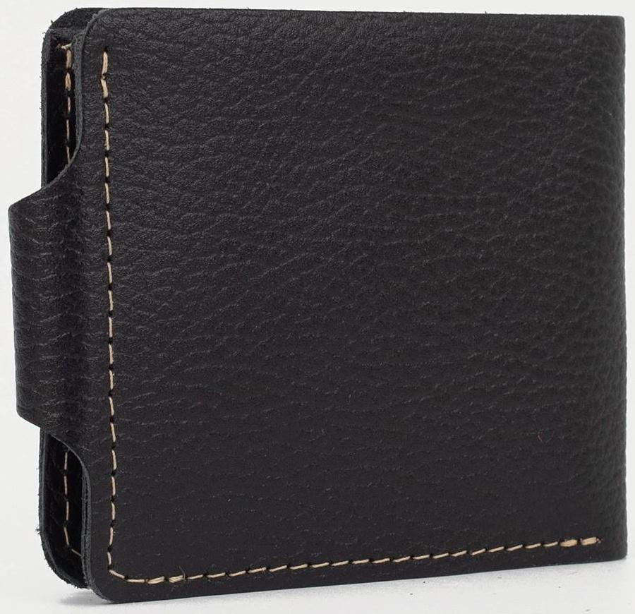 Портмоне на кнопке, для карт, для монет, цвет чёрный