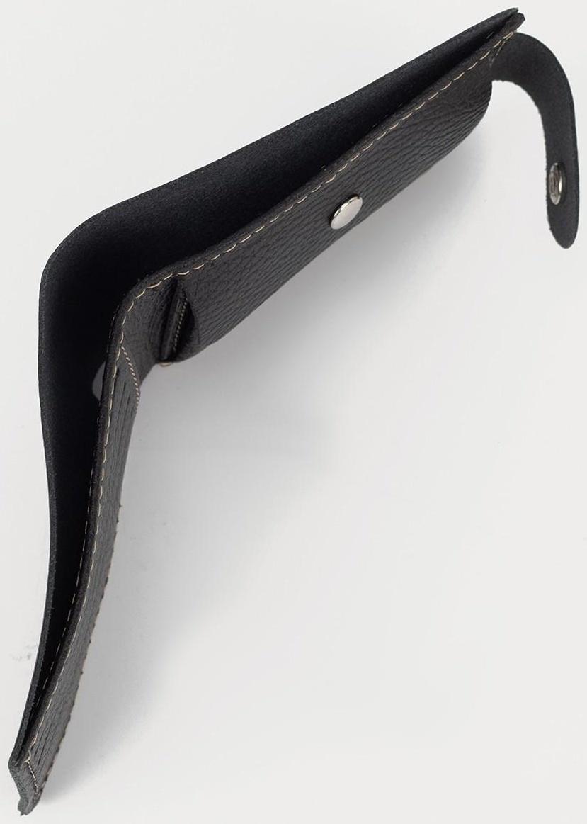 Портмоне на кнопке, для карт, для монет, цвет чёрный