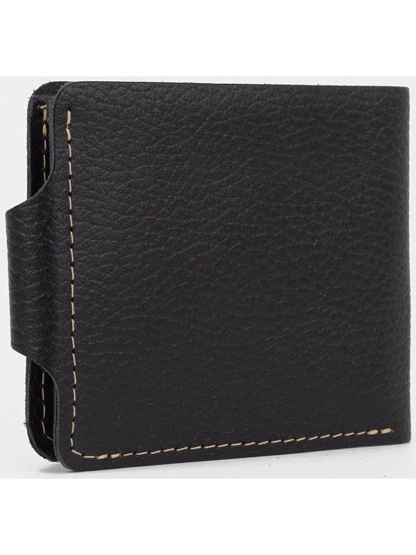 Портмоне на кнопке, для карт, для монет, цвет чёрный