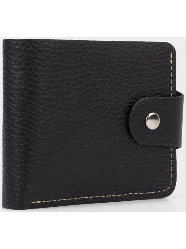 Портмоне на кнопке, для карт, для монет, цвет чёрный