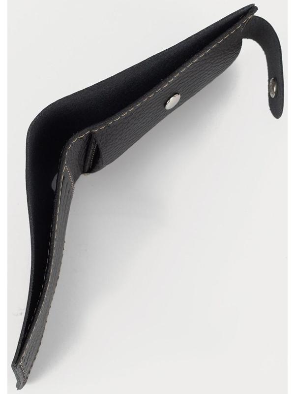 Портмоне на кнопке, для карт, для монет, цвет чёрный