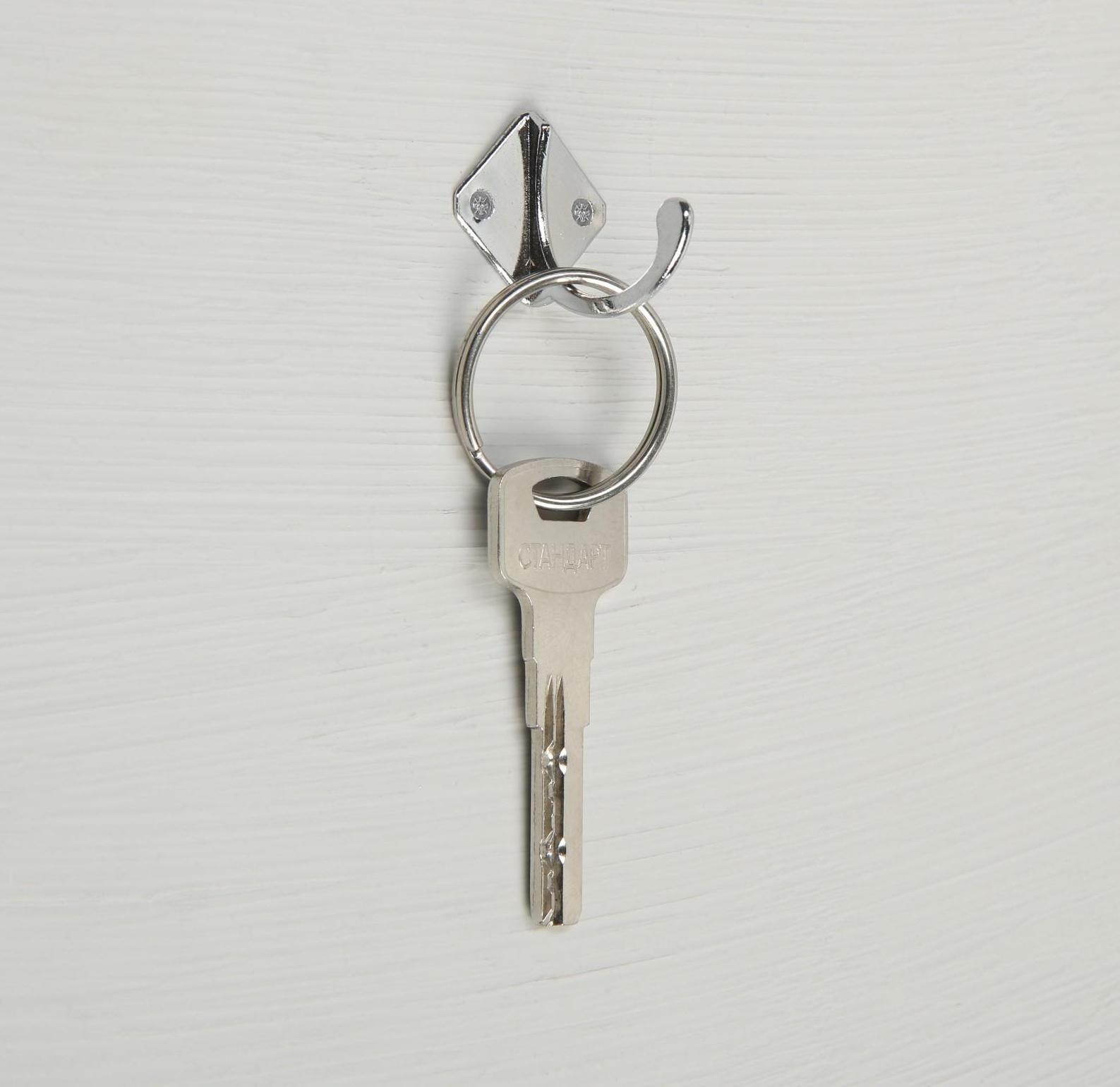 Крючок мебельный KM1001CP, однорожковый, цвет хром