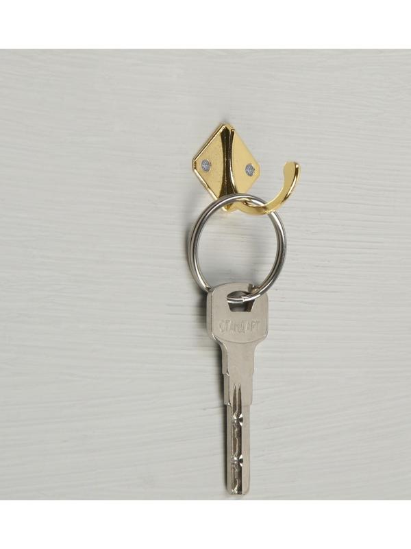 Крючок мебельный KM1001GP, однорожковый, цвет золото