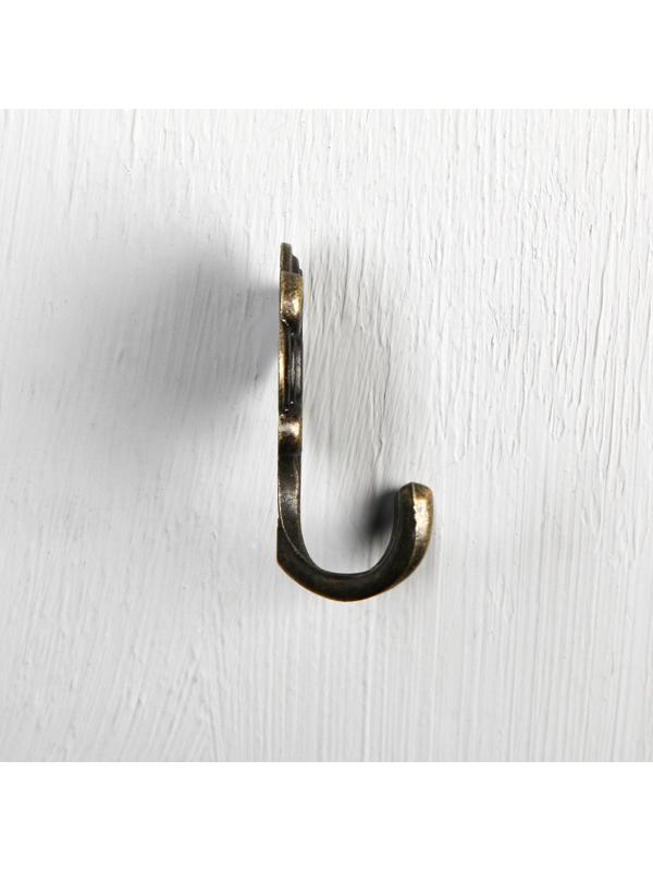 Крючок мебельный KM205AB, двухрожковый, цвет бронза