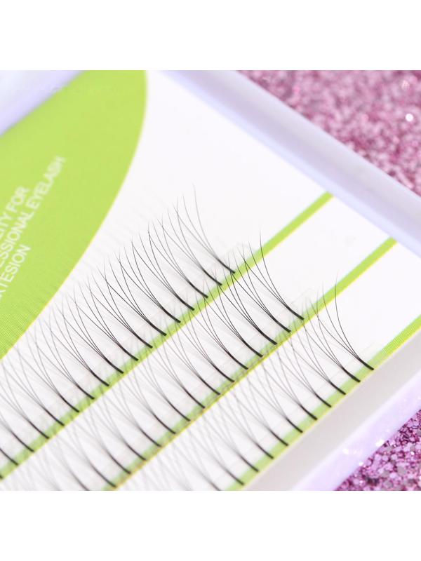 Ресницы для наращивания, пучки, 11 мм, толщина 0,07 мм, изгиб C, 120 пучков, цвет чёрный