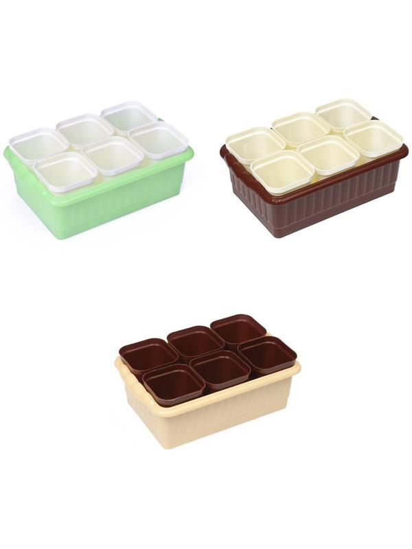 Набор для рассады: стаканы по 250 мл (6 шт.), контейнер 24 × 16 см, МИКС