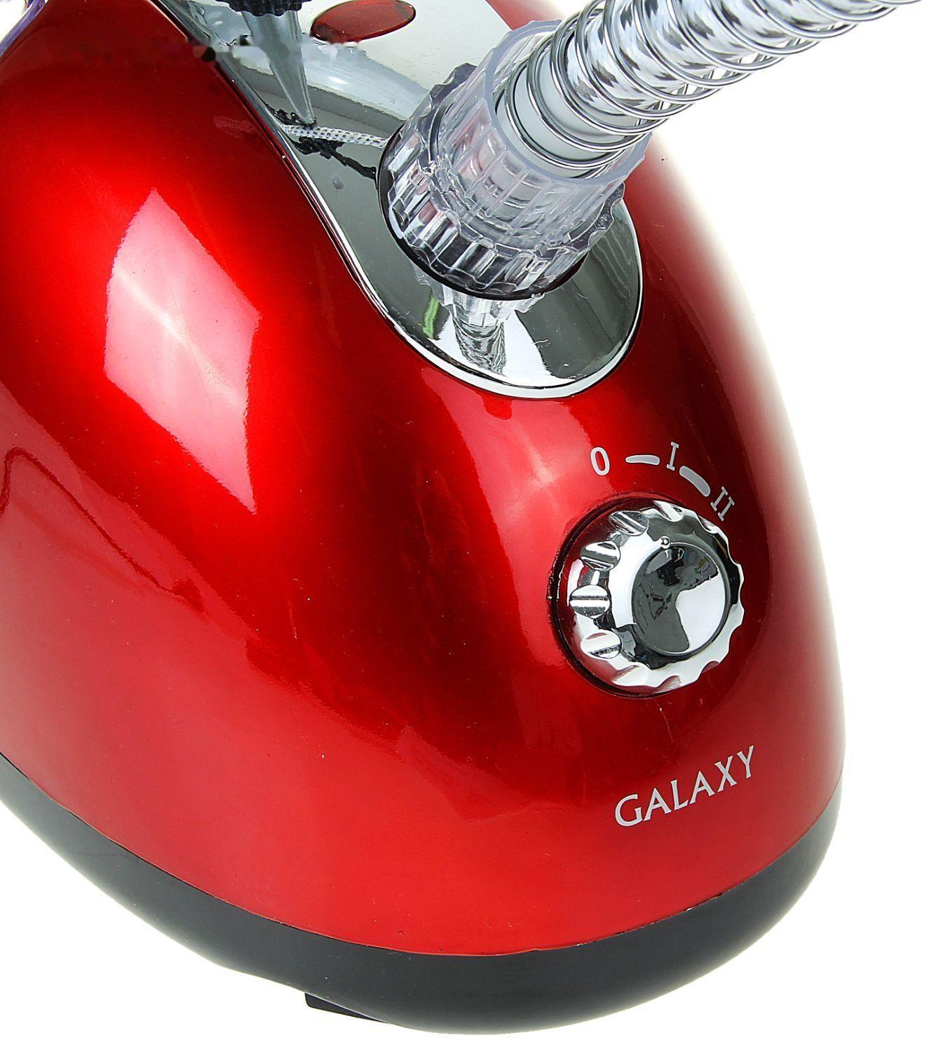 Отпариватель Galaxy GL 6204, напольный, 1700 Вт, 1500 мл, 40 г/мин, до 98°C, красный