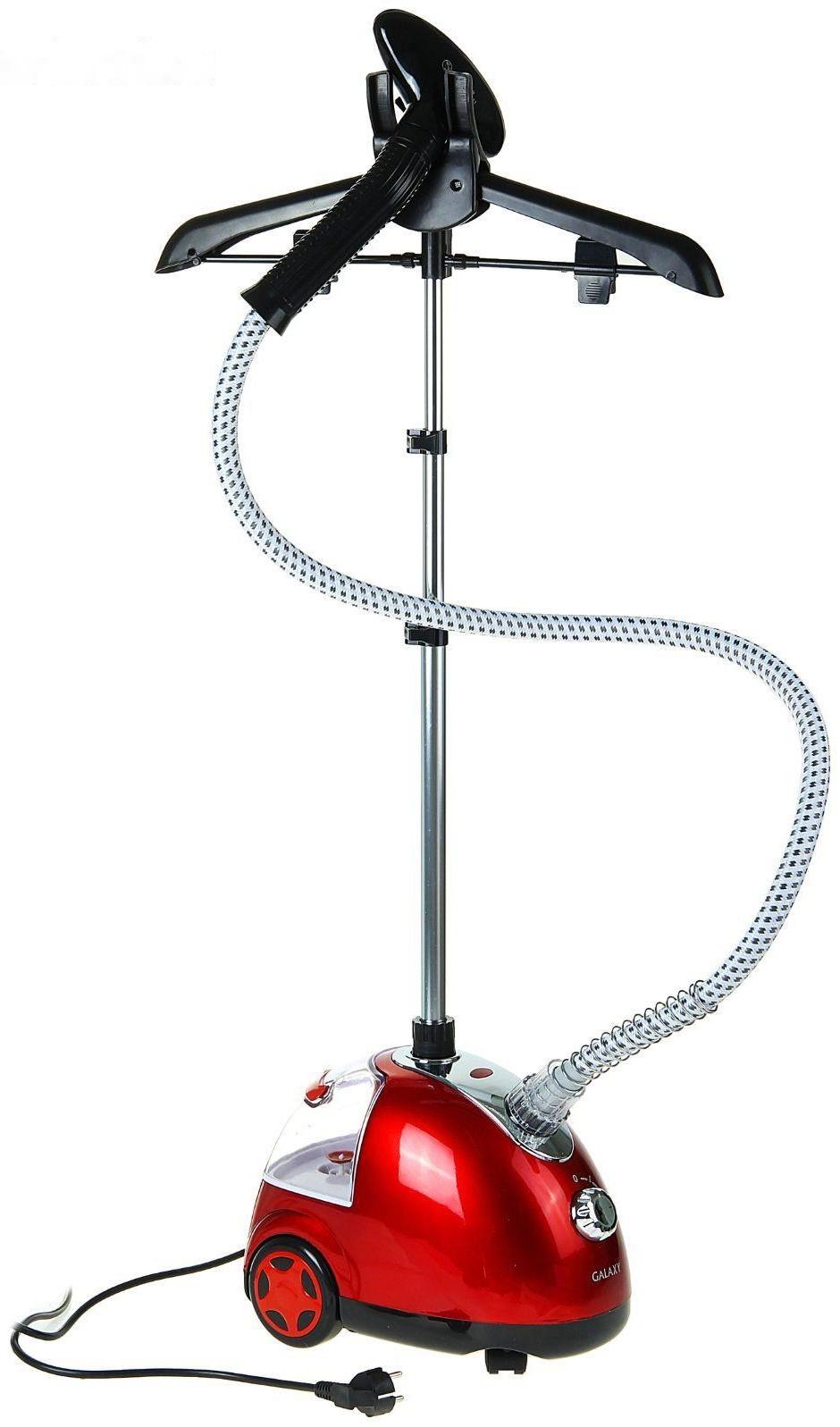 Отпариватель Galaxy GL 6204, напольный, 1700 Вт, 1500 мл, 40 г/мин, до 98°C, красный