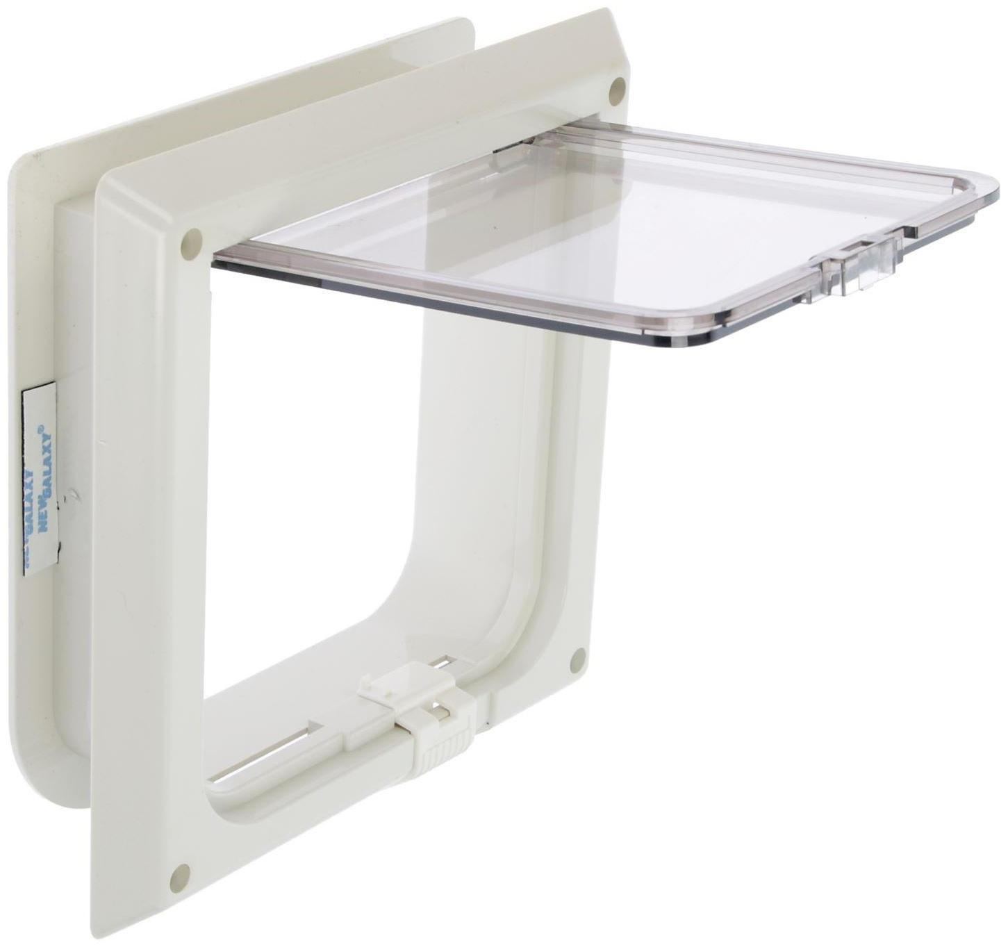 Дверца для кошек «БАРСИК», проём 145*145 мм, толщина двери 36-42 мм, белёный дуб