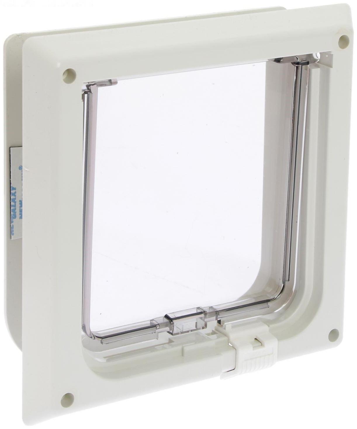 Дверца для кошек «БАРСИК», проём 145*145 мм, толщина двери 36-42 мм, белёный дуб