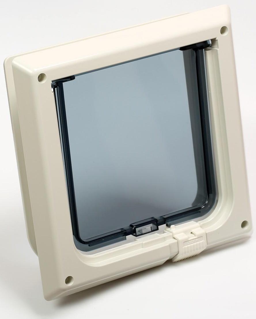 Дверца для кошек «БАРСИК», проём 145*145 мм, толщина двери 36-42 мм, белёный дуб