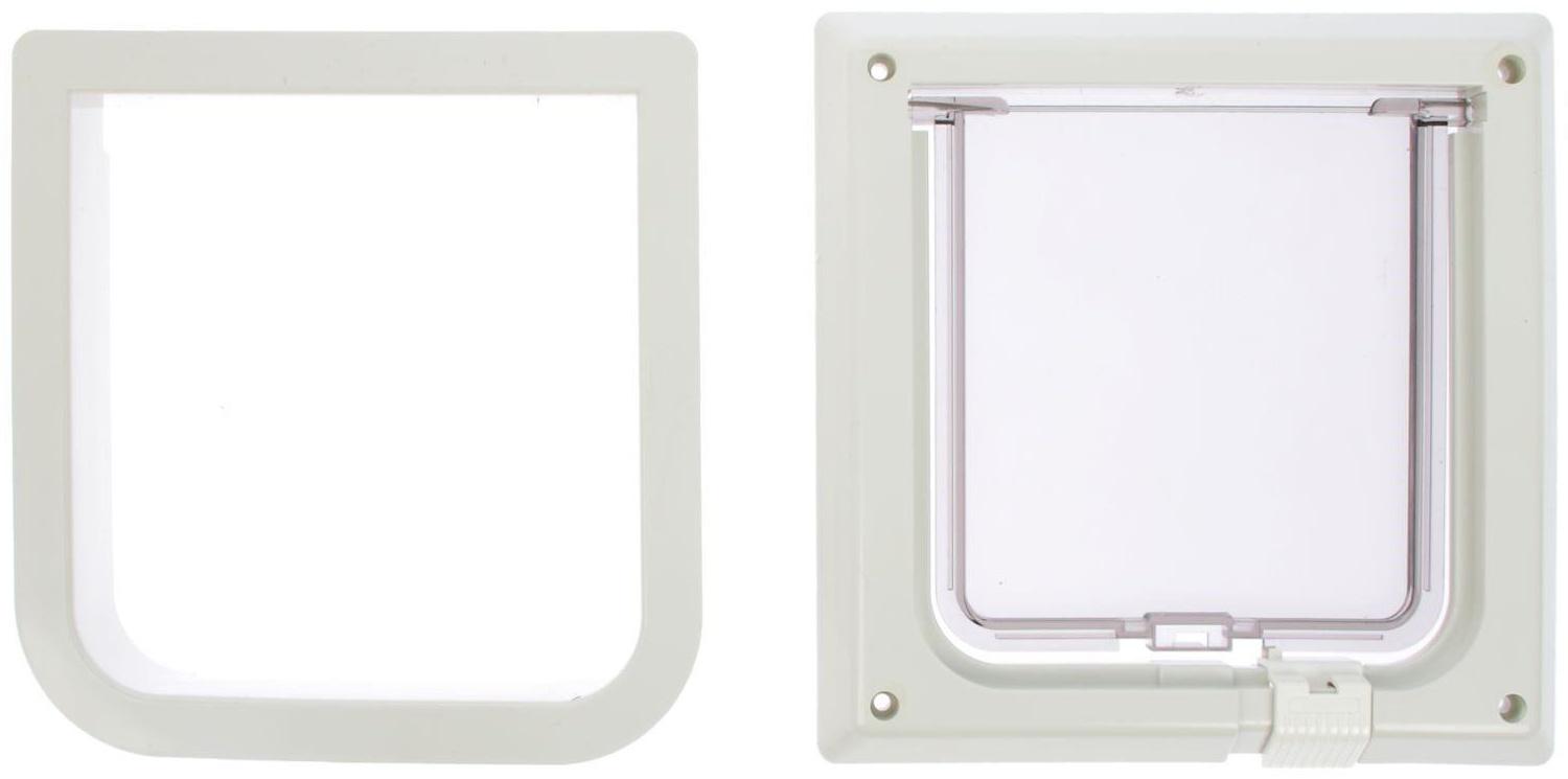 Дверца для кошек «БАРСИК», проём 145*145 мм, толщина двери 36-42 мм, белёный дуб