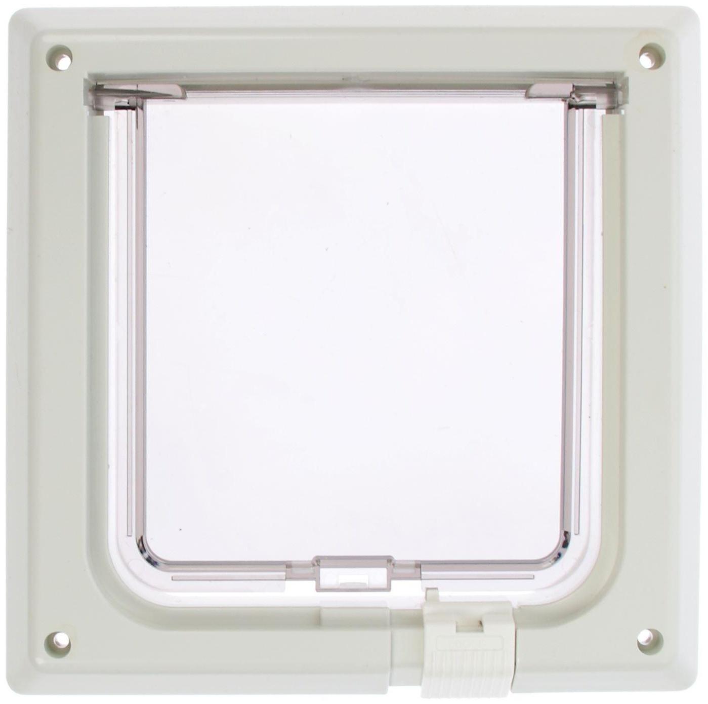 Дверца для кошек «БАРСИК», проём 145*145 мм, толщина двери 36-42 мм, белёный дуб