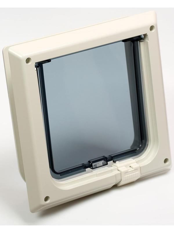 Дверца для кошек «БАРСИК», проём 145*145 мм, толщина двери 36-42 мм, белёный дуб