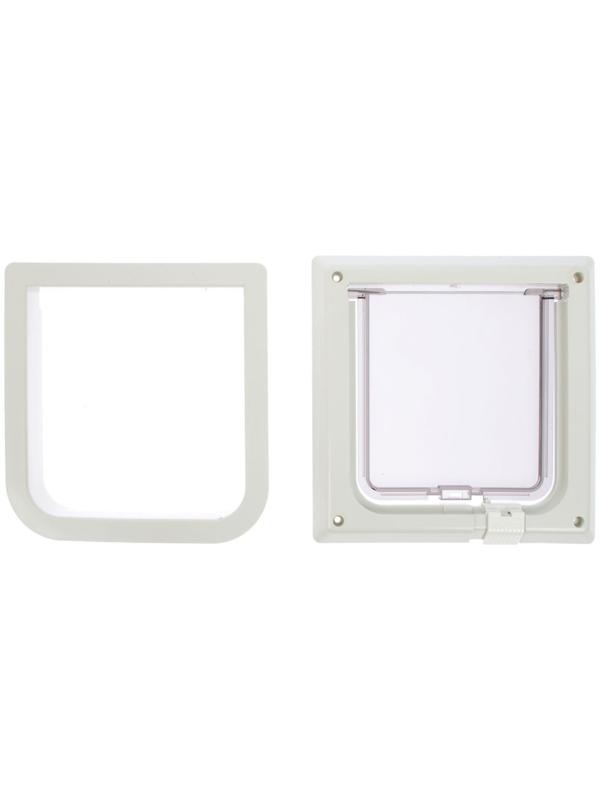 Дверца для кошек «БАРСИК», проём 145*145 мм, толщина двери 36-42 мм, белёный дуб