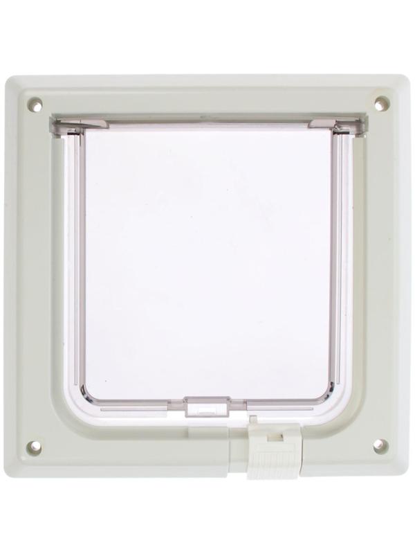 Дверца для кошек «БАРСИК», проём 145*145 мм, толщина двери 36-42 мм, белёный дуб