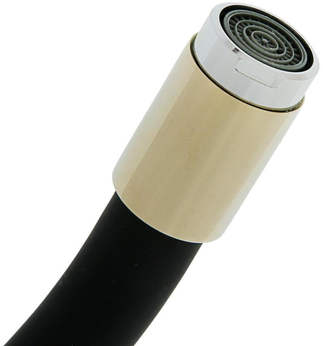 Cмеситель для кухни Accoona А9890F, однорычажный, силиконовый излив, черный/хром