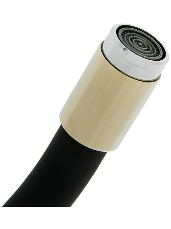 Cмеситель для кухни Accoona А9890F, однорычажный, силиконовый излив, черный/хром