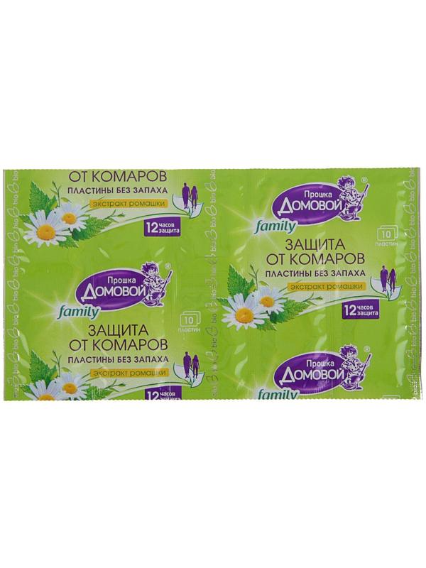 Пластины от комаров Домовой Прошка БИО Family, 10 шт