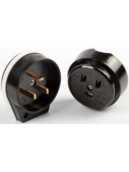 Разъем для плиты Smartbuy РШ-ВШ, 2P+PE, ОУ, 32 А, 250 В, карболит, черный