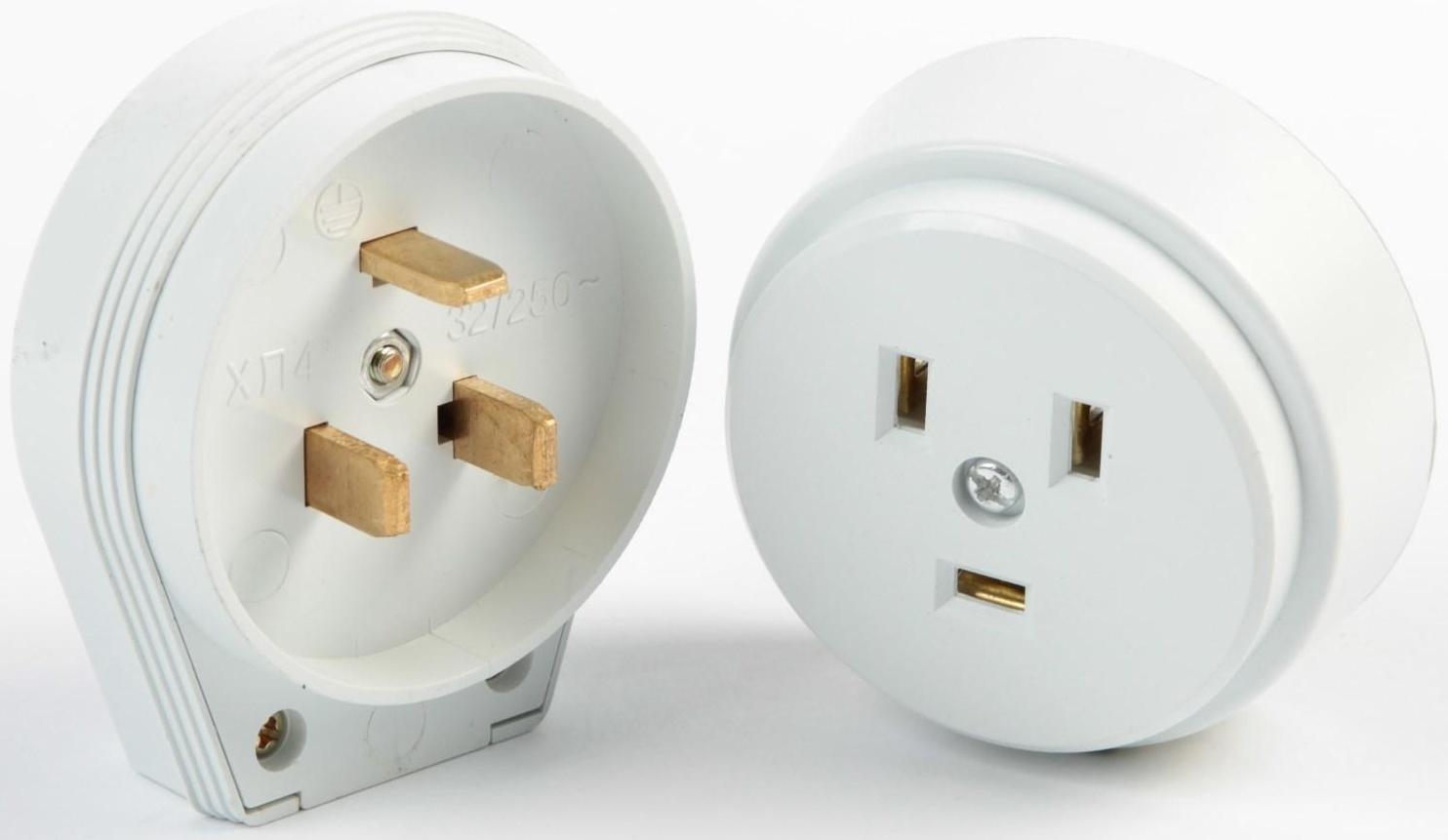 Разъем для плиты Smartbuy РШ-ВШ, 2P+PE, ОУ, 32 А, 250 В, пластик, белый