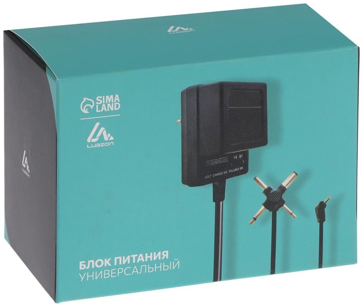 Блок питания LuazON IP-24-24-000-01, 1 А, 6 режимов 1.5-12V, переключатель полярности,0.65 м