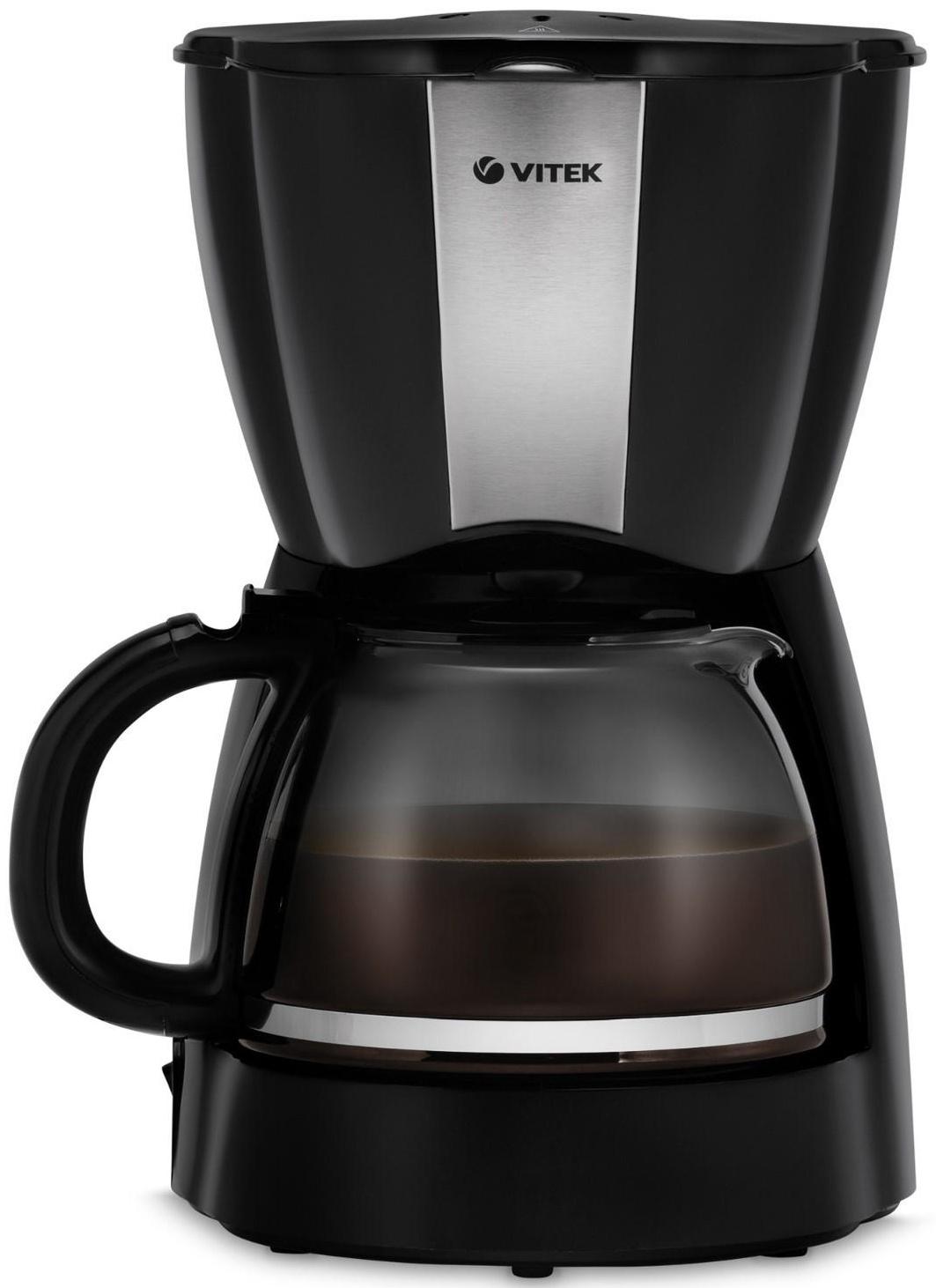 Кофеварка Vitek VT-1503 BK, капельная, 900 Вт, 1.2 л, чёрная