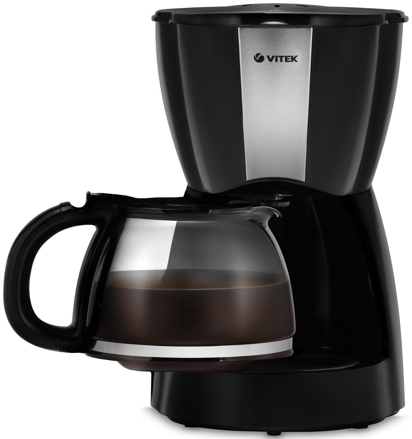 Кофеварка Vitek VT-1503 BK, капельная, 900 Вт, 1.2 л, чёрная