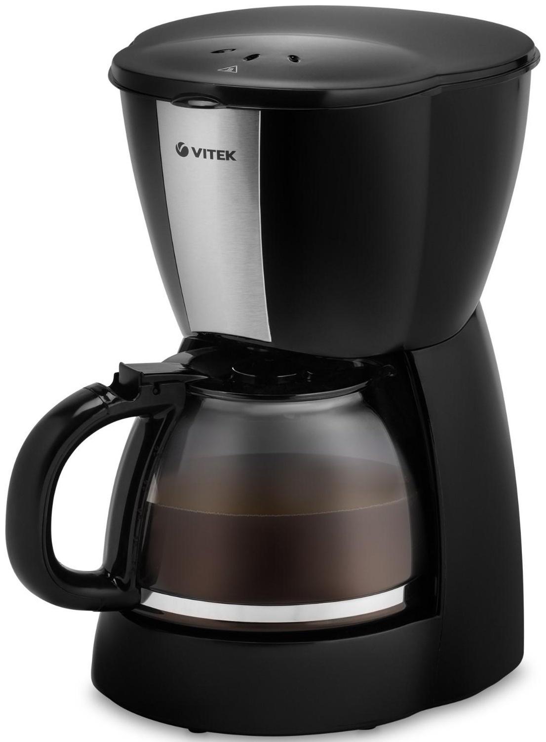 Кофеварка Vitek VT-1503 BK, капельная, 900 Вт, 1.2 л, чёрная