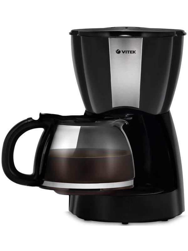 Кофеварка Vitek VT-1503 BK, капельная, 900 Вт, 1.2 л, чёрная