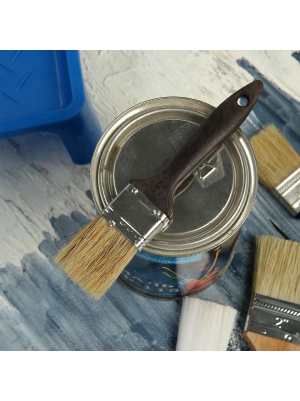 Кисть плоская ЛОМ, натуральная щетина, пластиковая рукоятка, 1.5