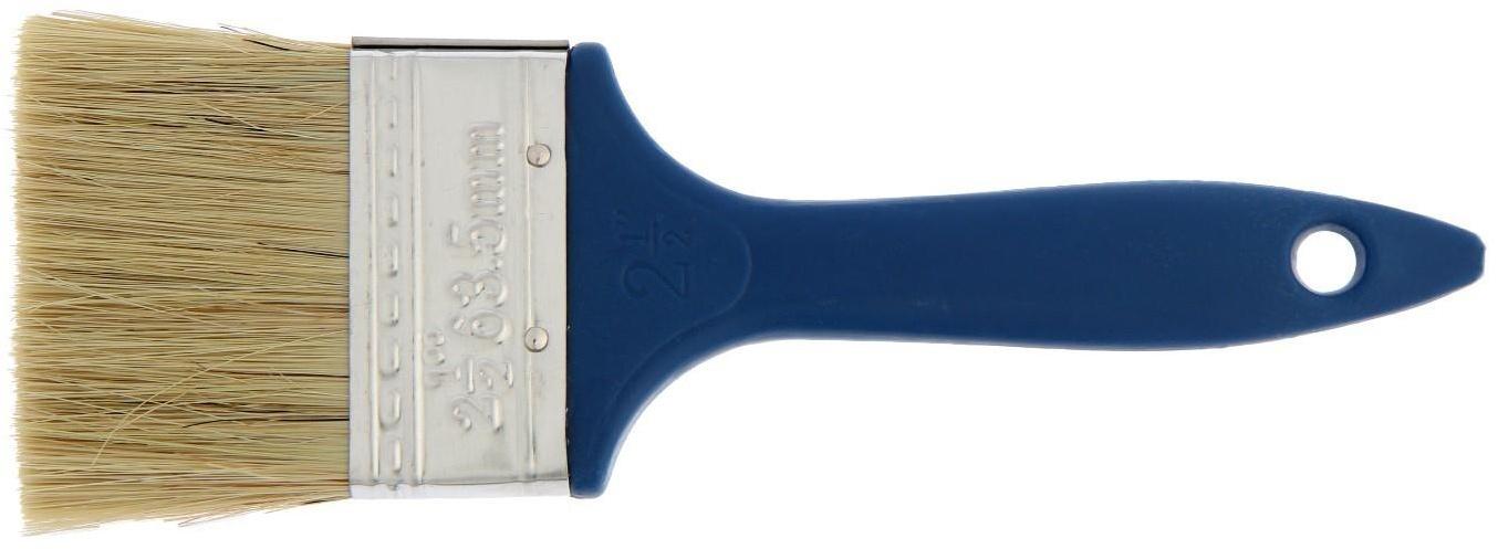 Кисть плоская ТУНДРА, смешанная щетина, пластиковая рукоятка, 2.5