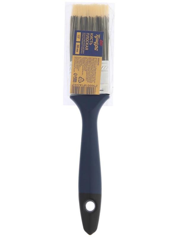 Кисть плоская ТУНДРА, искусственная щетина, пластиковая рукоятка, 1.5