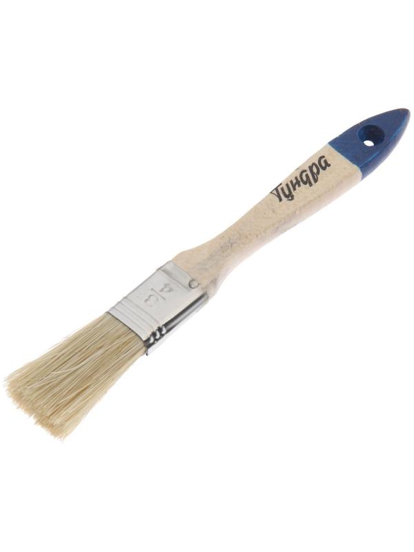Кисть плоская ТУНДРА, натуральная щетина, деревянная рукоятка, 3/4