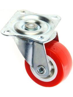 Колесо мебельное, d=40 мм, без тормоза, красное