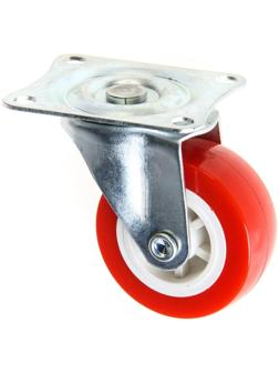 Колесо мебельное, d=50 мм, без тормоза, красное