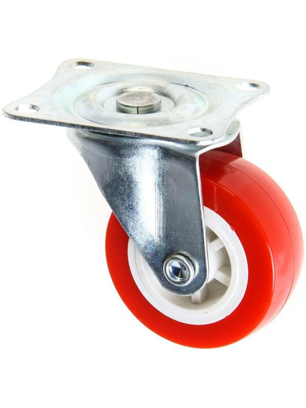 Колесо мебельное, d=50 мм, без тормоза, красное