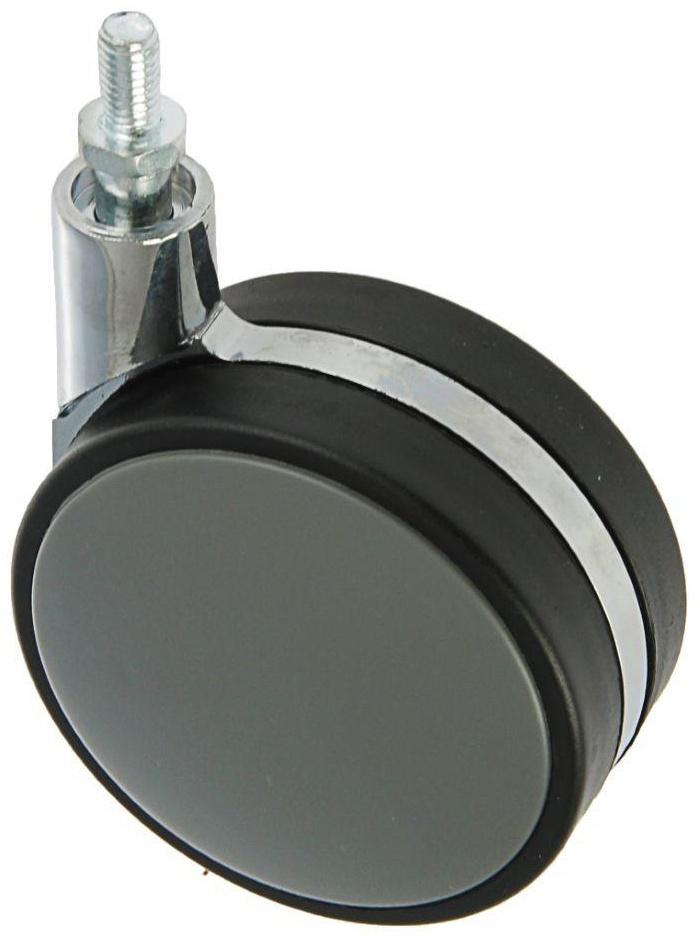 Колесо мебельное, d=82 мм, с футоркой, без тормоза, пластик, серое