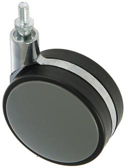 Колесо мебельное, d=82 мм, с футоркой, без тормоза, пластик, серое