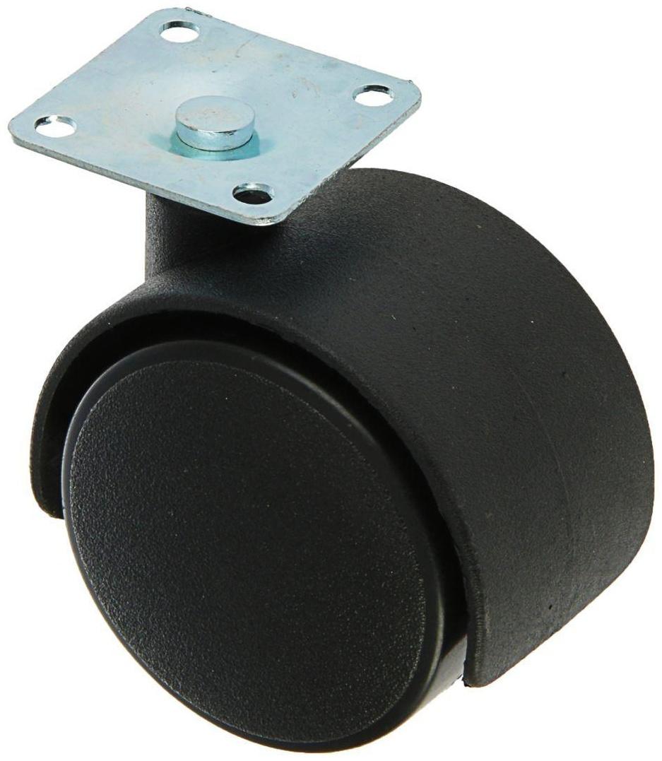 Колесо мебельное, d=50 мм, на площадке, без тормоза