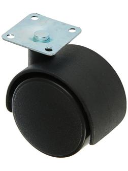Колесо мебельное, d=50 мм, на площадке, без тормоза