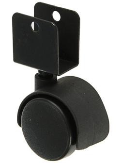 Колесо мебельное, d=40 мм, с U-образным креплением, без тормоза