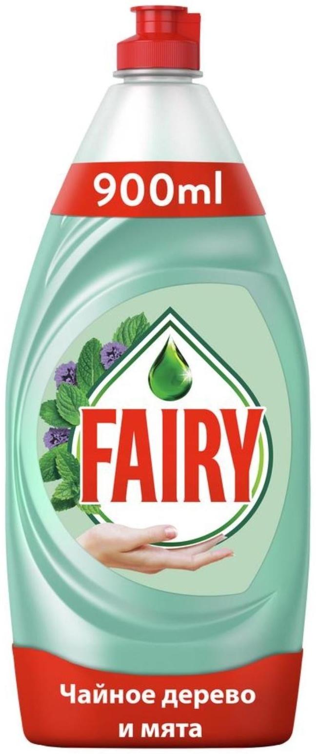 Средство для мытья посуды FAIRY Нежные ручки Чайное дерево и мята, 900 мл