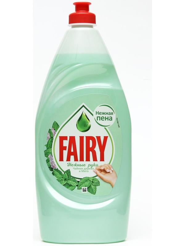 Средство для мытья посуды FAIRY Нежные ручки Чайное дерево и мята, 900 мл