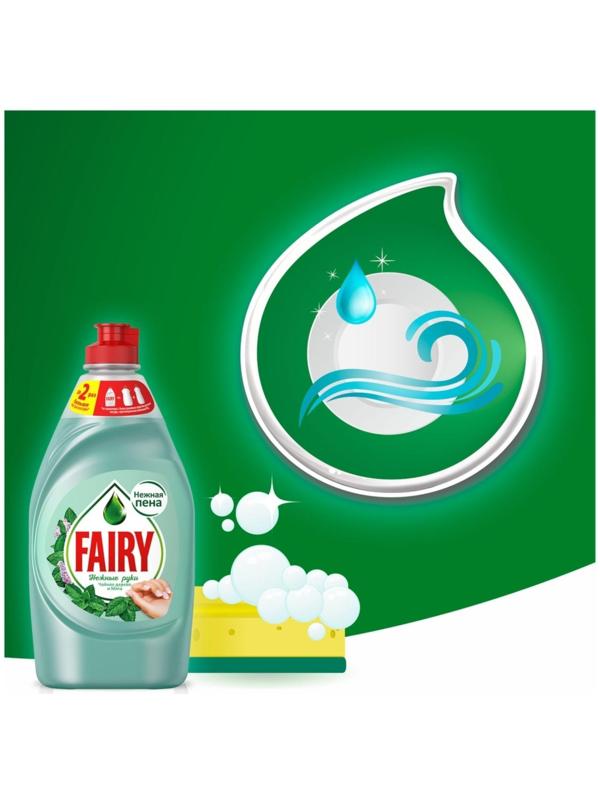 Средство для мытья посуды FAIRY Нежные ручки Чайное дерево и мята, 900 мл