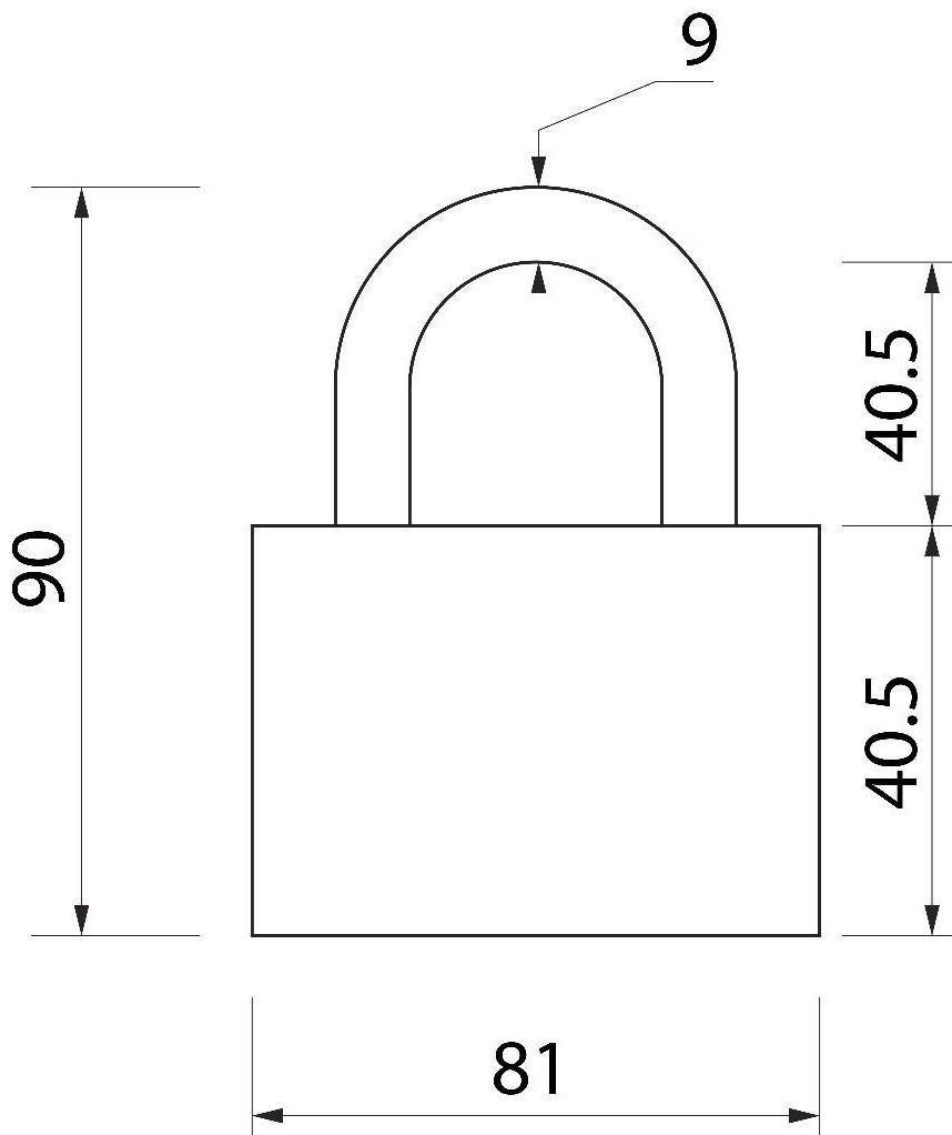 Замок навесной, тип 5, 90 мм