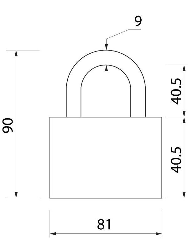Замок навесной, тип 5, 90 мм