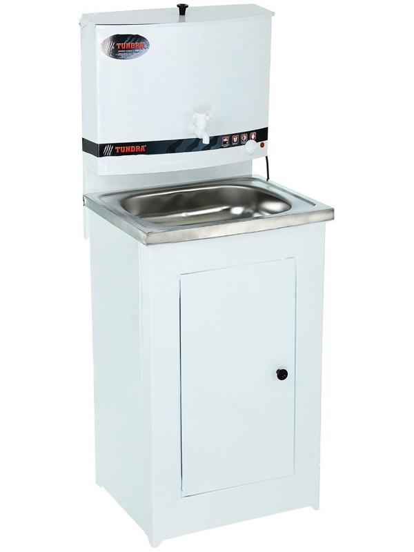 Умывальник TUNDRA, с ЭВН, нержавеющая мойка, 1250 Вт, 17 л, белый
