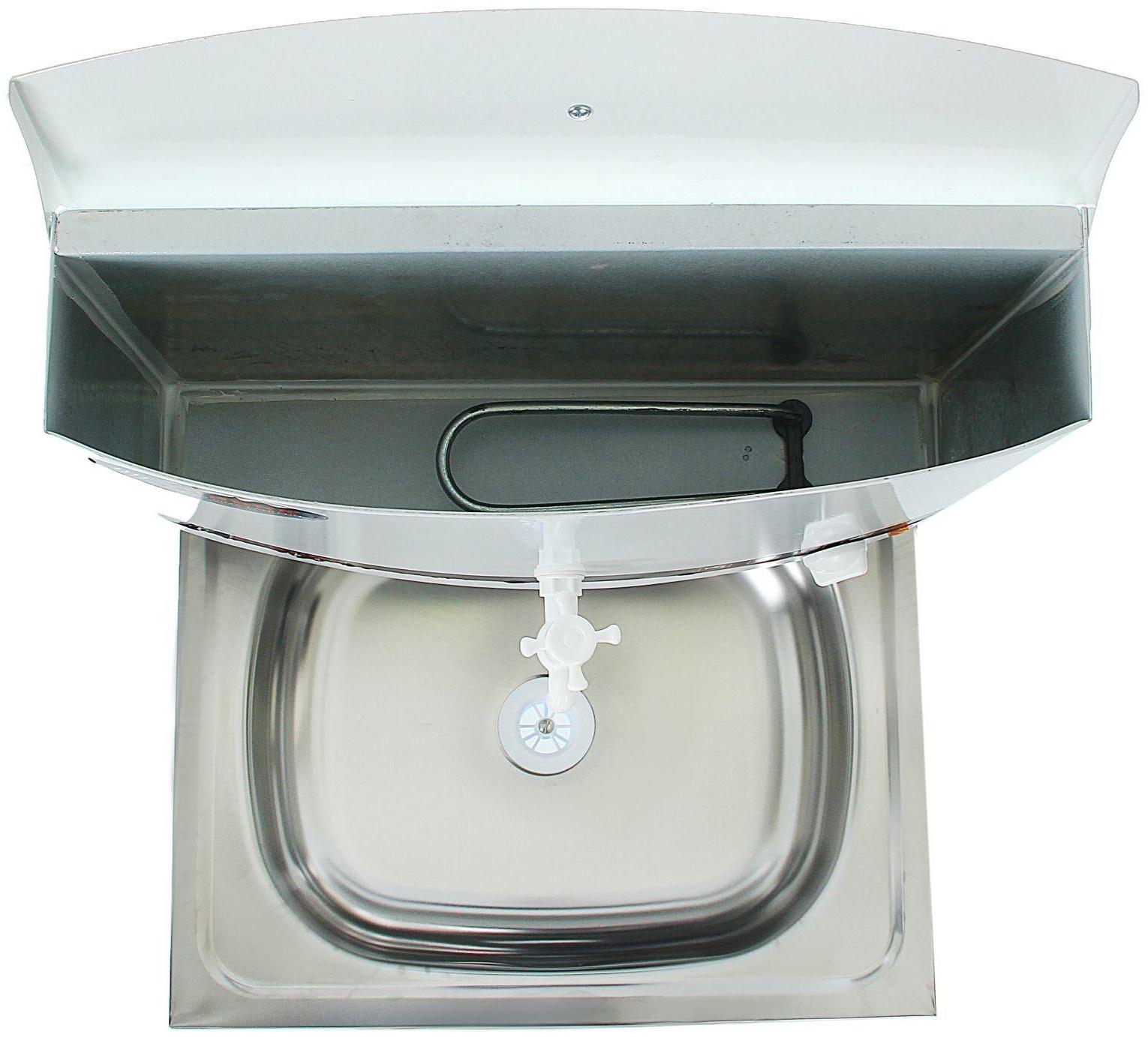 Умывальник TUNDRA, с ЭВН, нержавеющая мойка, 1250 Вт, 17 л, ЛДСП, белый